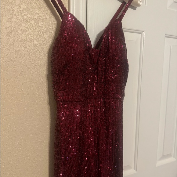 Prom dress - Ruby red sequin gown - Picture 1 of 7